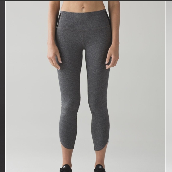 Lululemon Run Around Tight Heathered Black - Picture 3 of 13
